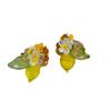 Pastoral Lemon Flower Beaded Jewelry Set: Sweet Necklace & Earrings
