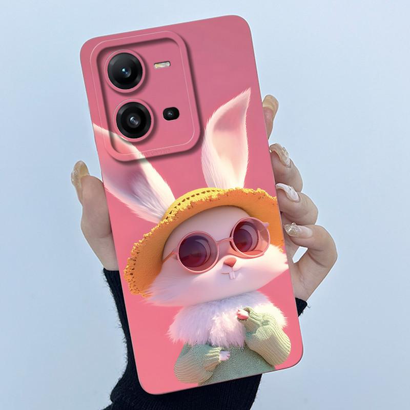 For Vivo V25 Case Vivo V25e V2201 V2202 Lovely Cat Liquid Silicone Soft Phone Case For Vivo V25 V25e VivoV25 e Back Cover Bumper
