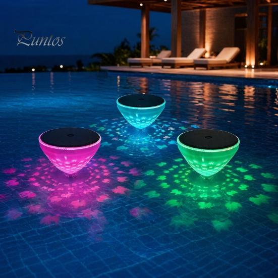 Solar Fish Projection Light Floating Light, with Dynamic Projection, Color-Changing LED Pool Outdoor Decoration Waterproof for Swimming Pools