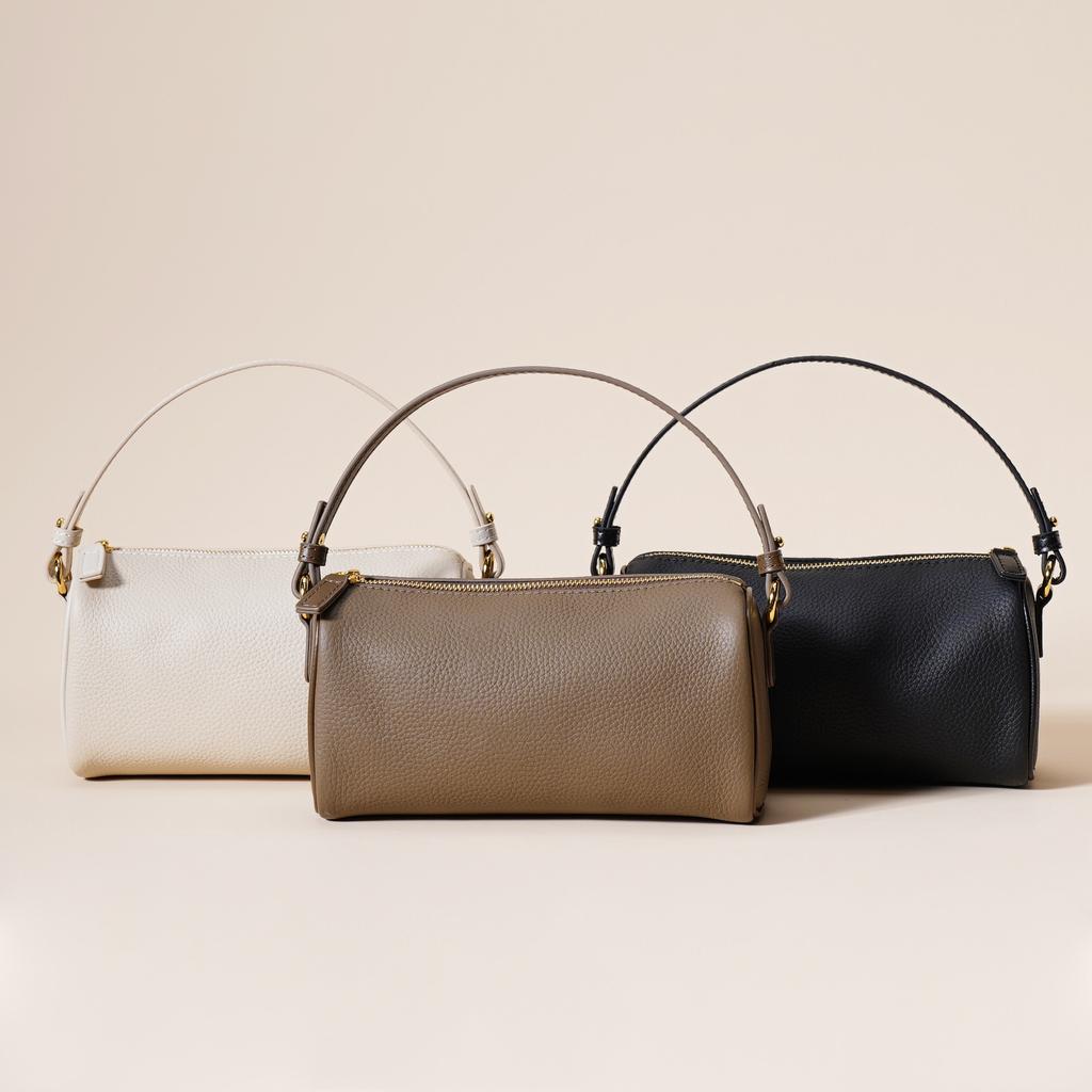 Top-layer Cowhide High-end Real Leather Women's Bag Minimalist Texture Underarm Bag Women's New Style Fashionable Handheld Diagonal Bag
