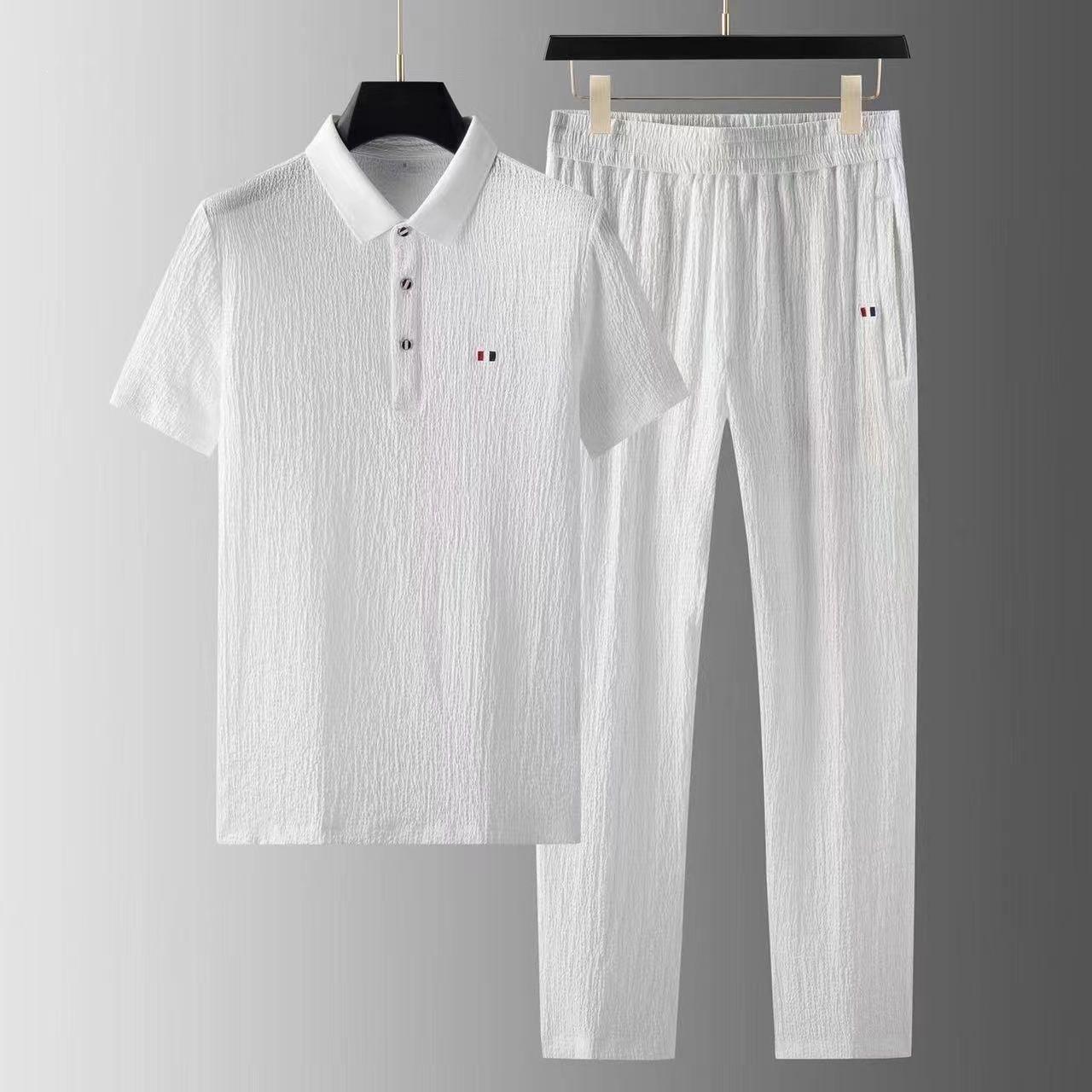 Summer men s clothing suit men s full set of casual two-piece set new summer thin lapel trend M