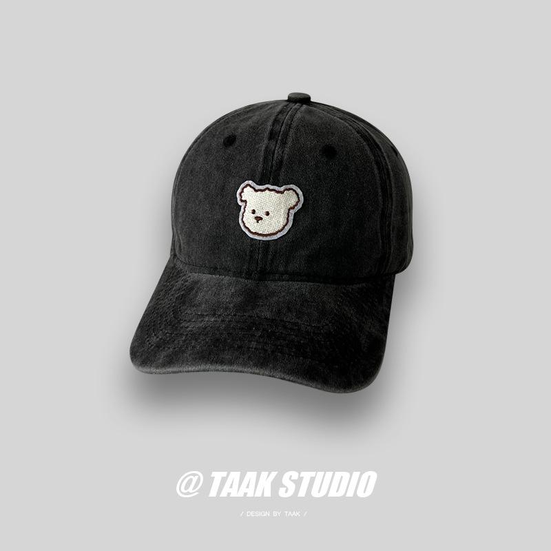 Embroidered Cute Bear Baseball Cap For Men And Women Adjustable Hats Street