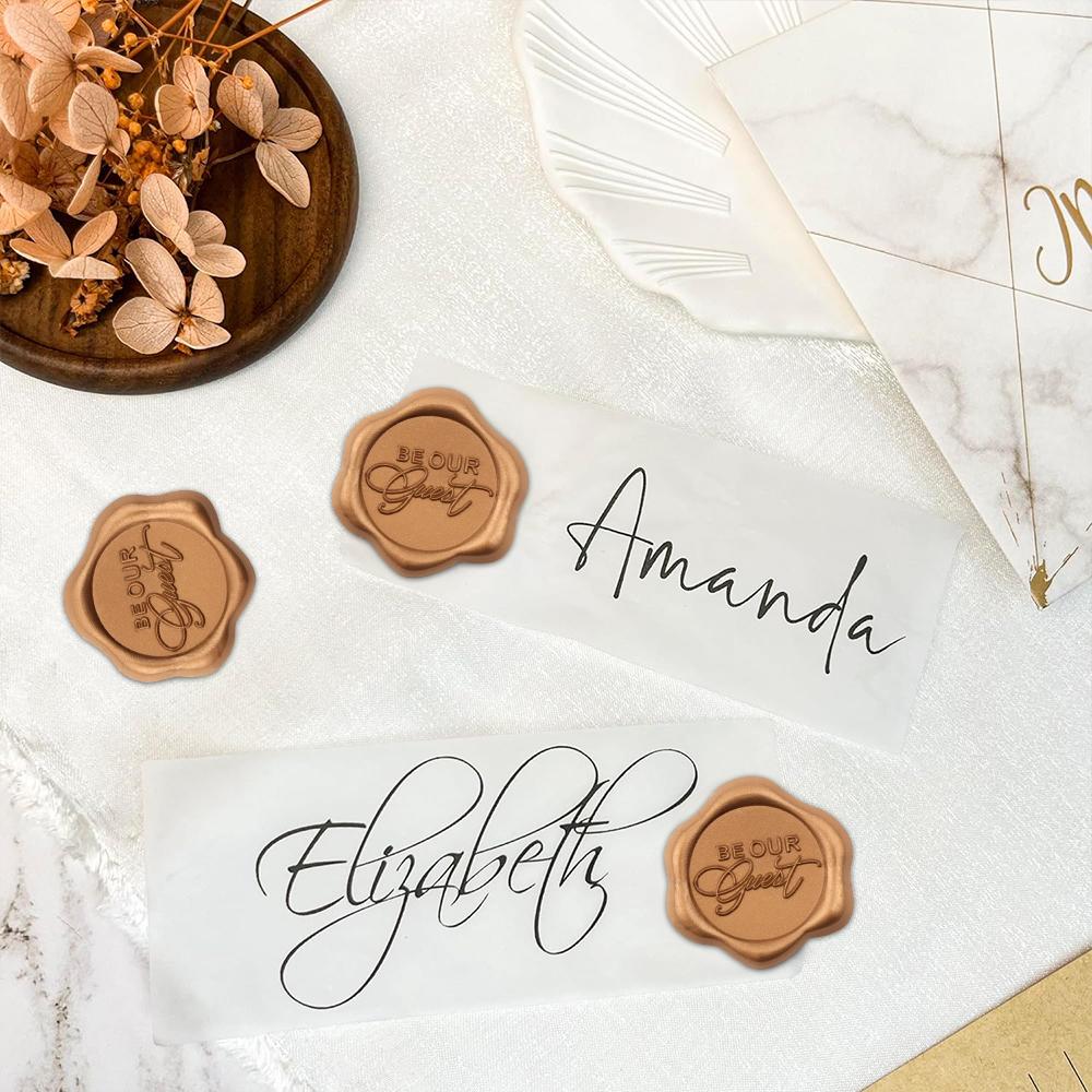 25-75pcs Be Our Guest Wax Seal Stickers, Envelope Wax Stickers Wedding Invitation Seals Self Adhesive Antique Gold Stickers