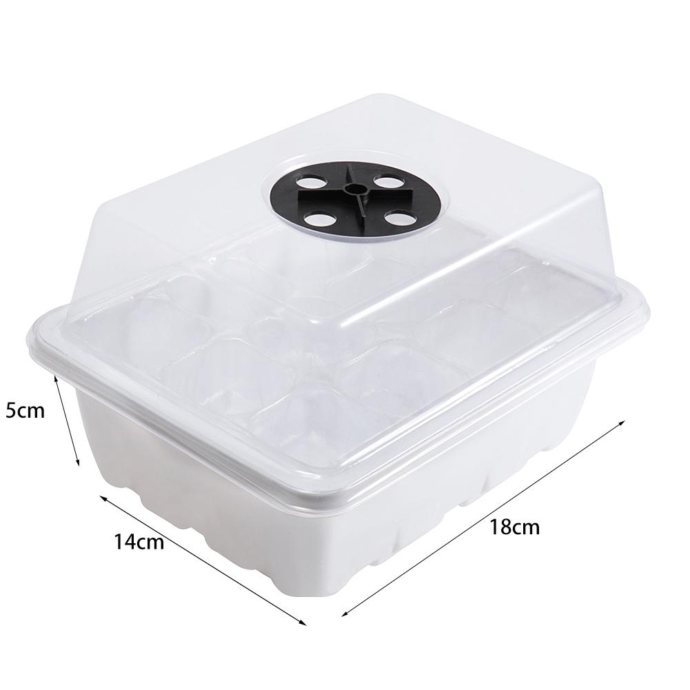 Seed Tray 12 Holes Cell Propagator Growth Thickening Seedling Start Growth Tray with Humidity Dome  For Greenhouse Plants