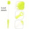 1pc 360-Degree Swivel Silicone Cleaning Brush | Dual-Length Handle with Ergonomic Grip - Multi-Surface Scrubber for Bottles/Cups