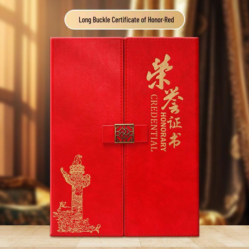 Custom Leather A4 Graduation Certificate Holder with Hot Stamping Design