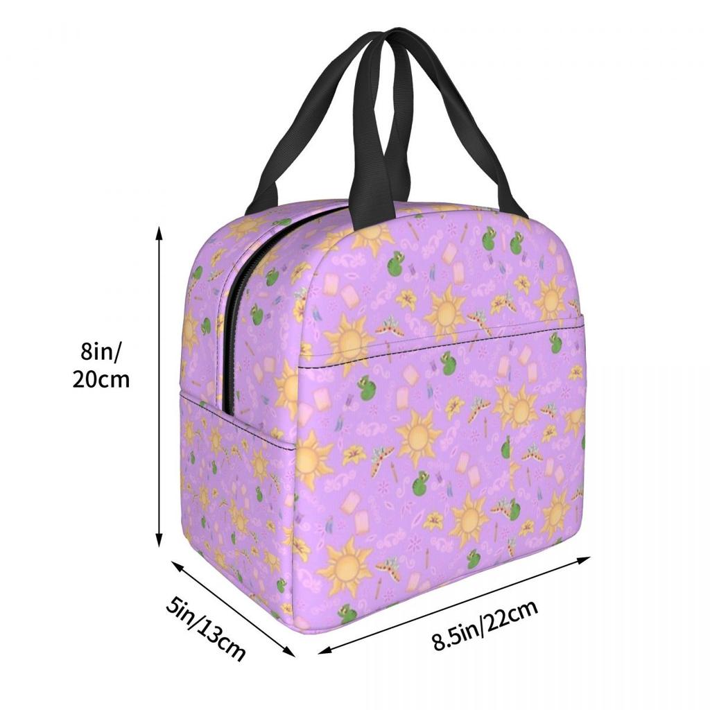 Rapunzel Pattern Insulated Lunch Bag for Women Office Cooler Thermal Food Box Tote Leakproof Lunch Boxes Container