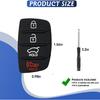 3 Pack Key Fob Button Pad Replacement Fits for Hyundai Santa Fe Sonata Sport  2018 2017 2016 2015 2014 2013 Keyless Entry Remote Control Car Key