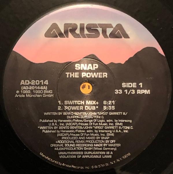 

12inch Record SNAP The Power AD2014 Arista 1990 US Dance Electronica Used