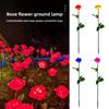 1 Head LED Simulated Solar Lights Waterproof 4 Colors Outdoor Decorative Solar Light Rose Flower Lawn Lamp