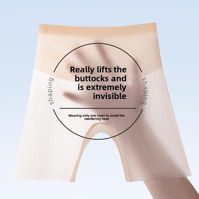Sous-vêtement de sécurité d'été pour femme en soie glacée, gainant le ventre et les hanches, sans marques, anti-lumière, angle plat