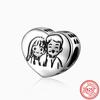 Fit Original Pendant Charm Bracelet Fine Zircon 925 Sterling Copper Sweet Lovely Happy Boy Girl Love Pink Heart Robot DIY Beads