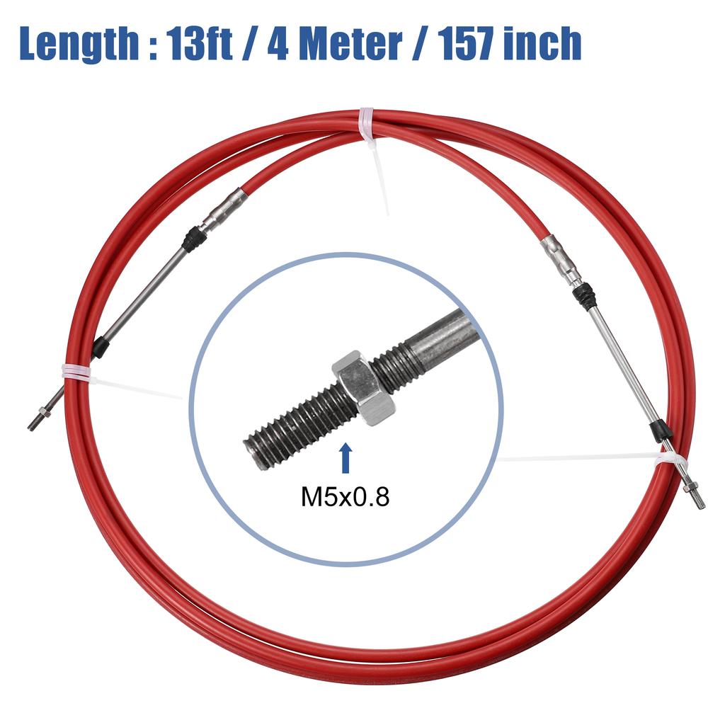 Motoforti 1/2pcs 10ft 13ft 16ft 20ft 24ft Marine Throttle Cable 3300/33C Throttle Shift Remote Control Cable 3M-6M for Yamaha
