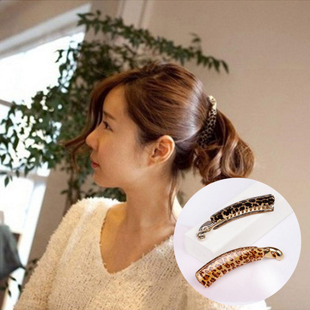 Acrylic Sexy Girls Accessories Leopard Women Hair Hairpins Banana Clip