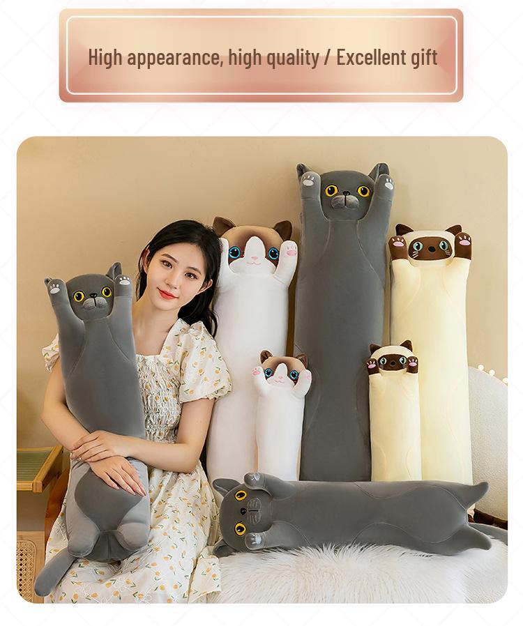 Cat Island Long Pillow: Big Face Cat Cushion
