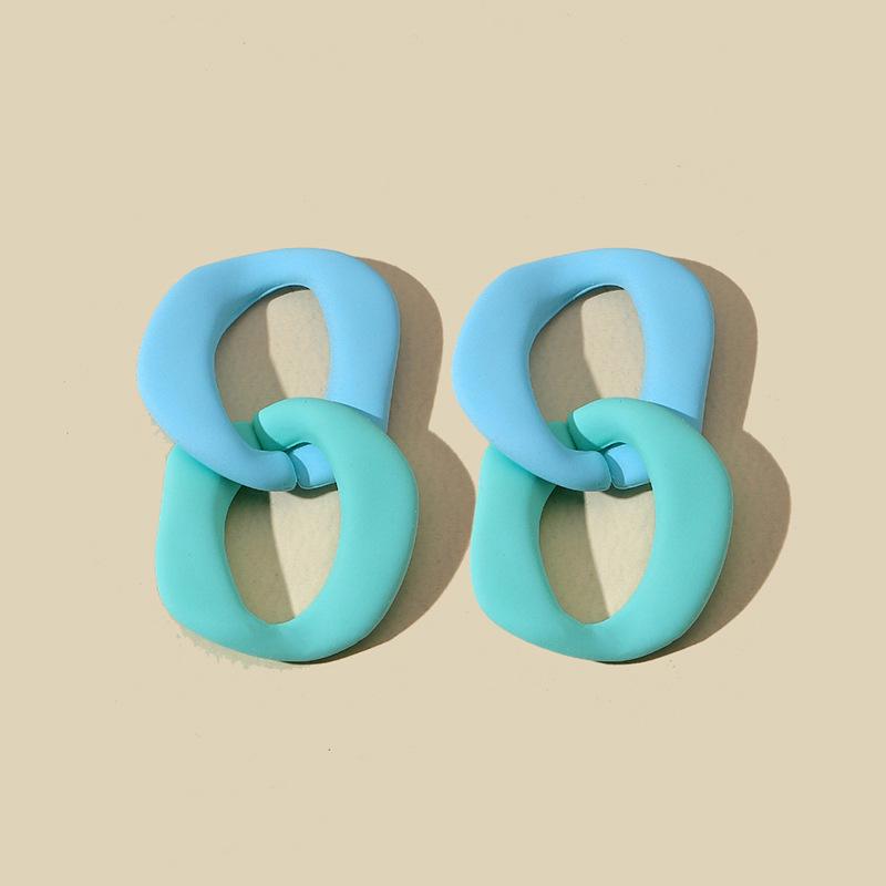 

Корейские геометрические серьги-капли: Модные серьги-пусеты в стиле колор-блок для женщин павлин голубой