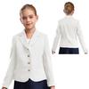 Girls School Uniform Blazer Lapel Long Sleeve Button Down Suit Jacket Front Pockets Formal Wear Academic Clothing