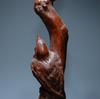 Chinese Antique Vintage Boxwood Wood Carving Wooden Statue Bird Pen Holder Decor
