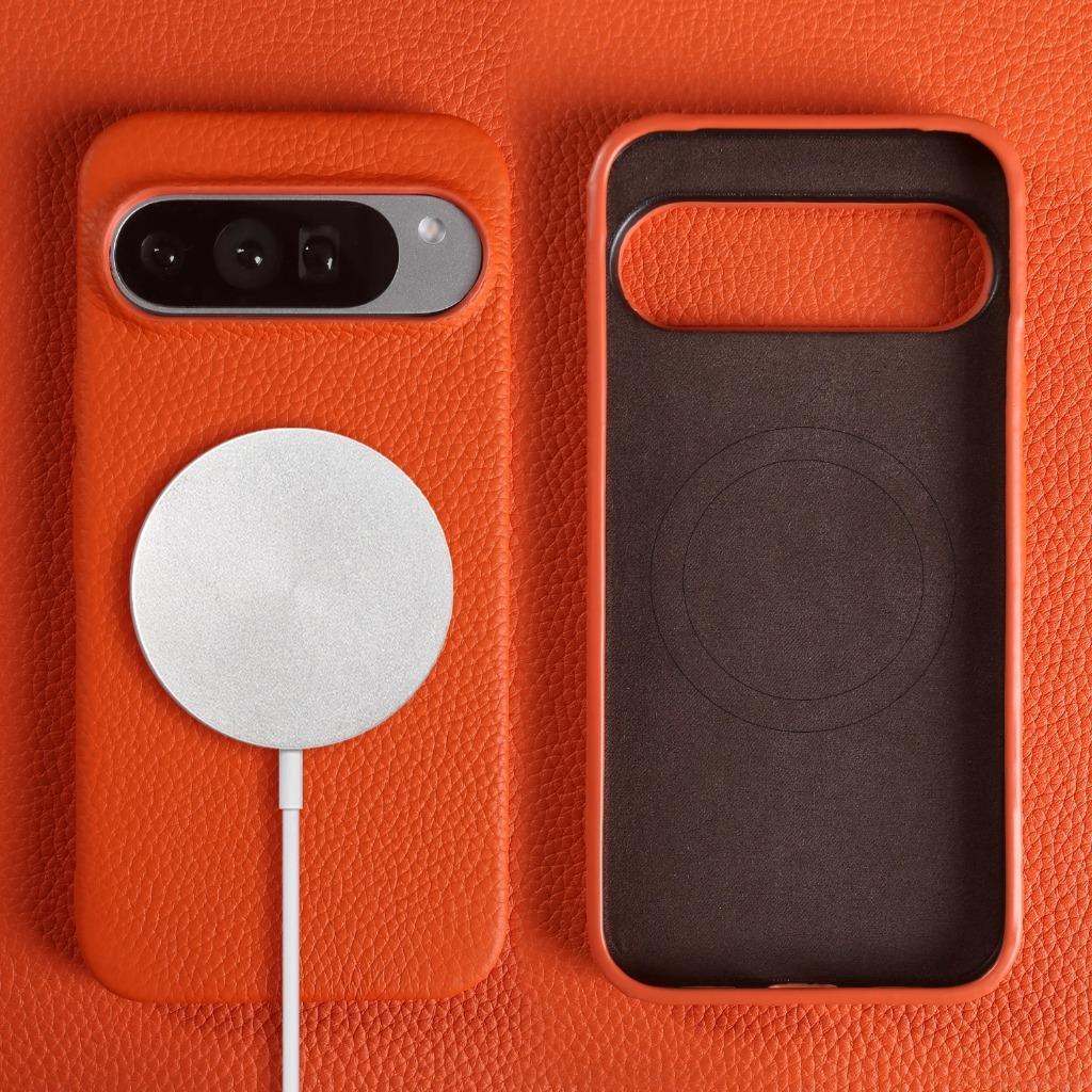 17 Colors Genuine Leather Magnetic Charging Case For Google Pixel 9 10 Pro XL 8A 8Pro 7A 7Pro Premium Real Leather Hard Cover