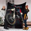 Off-road Motorcycles Theme Printed Blanket - Perfect for Couch, Bed, Travel & Outdoor Use | Machine Washable, Cozy & Durable.
