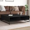 VidaXL Coffee Table Black 100x100x30 Cm Engineered Wood and Metal, Side Table, Living Room Table, Side Table, End Table 848774