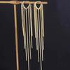 1Pair Fashion Simple Long Chain Tassel Earrings For Women Girls Trendy Temperament Drop Earrings Jewelry Accessories Gifts