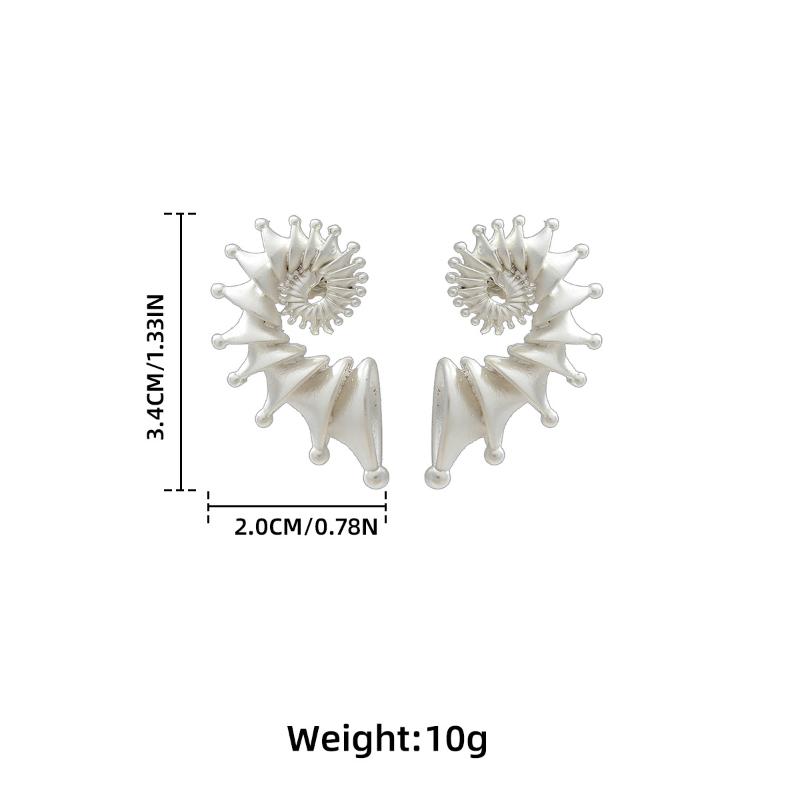 Gothic Personality Stereo Conch Metel Stud Earrings Ring For Men Women  Punk Jewelry Accessories Halloween Gifts