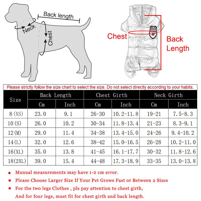 Dog Overalls For Small Dogs Winter Warm Puppy Pet Dog Coats Waterproof Hooded Dog Thicken Jacket Chihuahua Yorkie Clothing