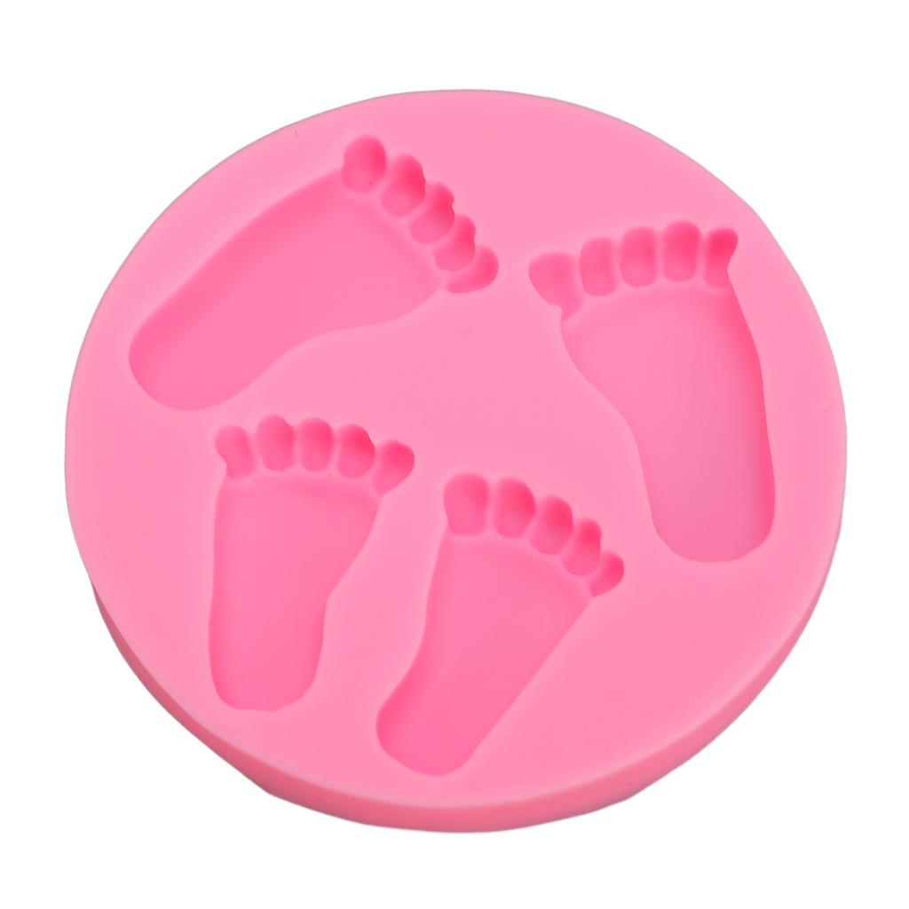 3D Baby Foot Moulding Silicone Non Stick Baby Foot Shaped Baking Tray for Fondant Chocolate Candy De