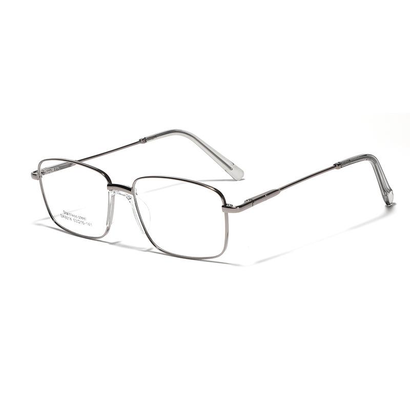 Glasses Metal Square Simple Frame Plain Glasses Female Saddle Nose Pad Flat Glasses Male