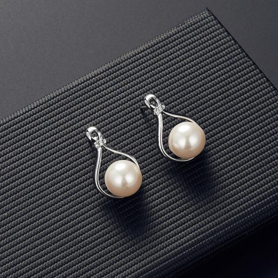 Water Drop Shape Faux Pearl Pendant Earrings Necklace Wedding Bridal Jewelry Set
