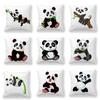 Cartoon Panda Series Patterns Digital Printing Short Plush Pillow Covers For Car Sofa Office Cushion Cover Home Goods