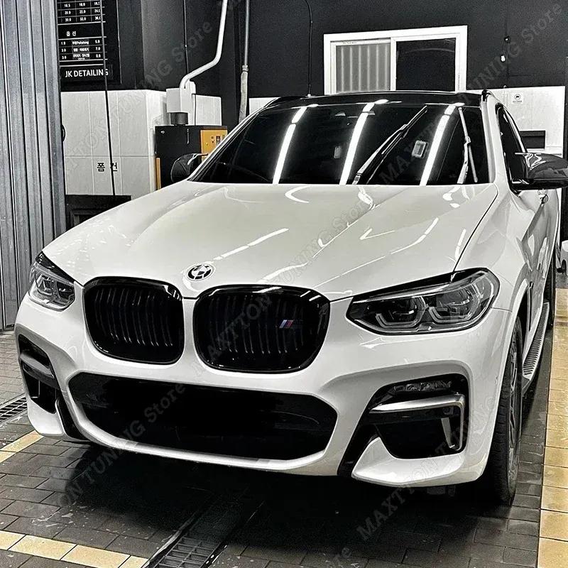 2pcs Headlight Eyelids Eyebrows Car Accessories Gloss Black/Carbon Look For BMW X4 X3 G01 G02 2018     + ABS