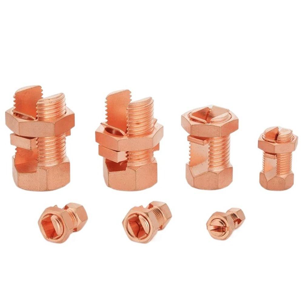 New TJ Series Split Bolt Connector Sturdy Durable Copper Split Bolt Screw Terminal
