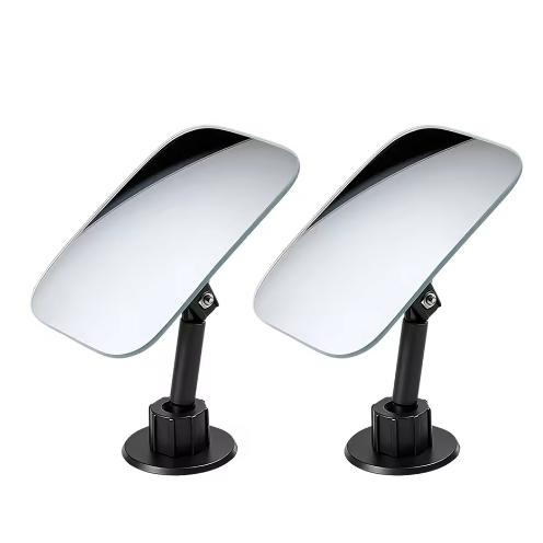 2Pcs 360° Adjustable Wide Angle Car Auxiliary Mirror HD Rimless Convex Rearview Safety Accessory