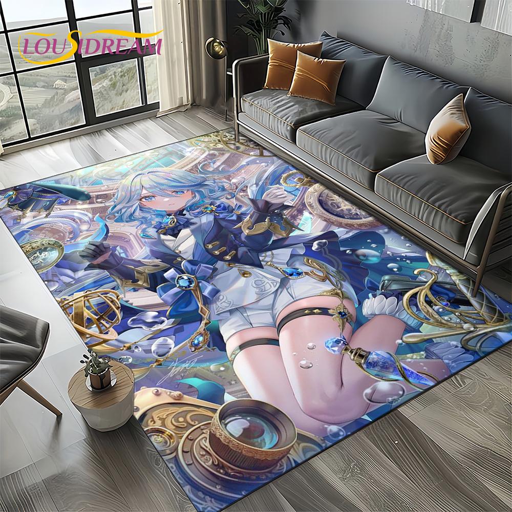 Nowy Dywanik Kreskówkowy Solo do Gier Genshin Impact do Salonu Sypialni Dekoracja Domowa Sofa, Mata Podłogowa Antypoślizgowa do Zabawy dla Dzieci