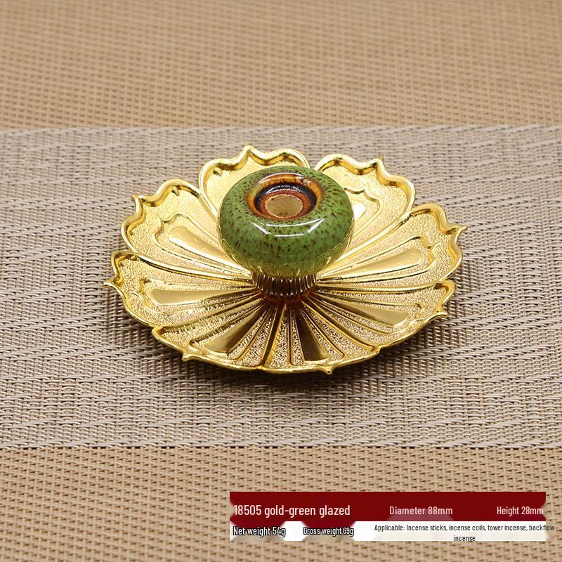 Japanese Glass Lotus Incense Holder: Dual-Use Aromatherapy & Backflow Burner