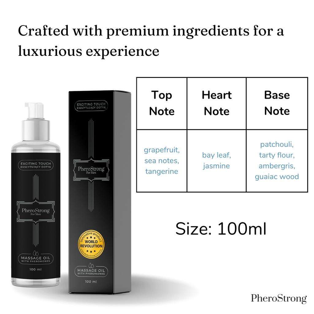 PheroStrong for Men Masážní olej - Excite Women s feromony - 100 ml