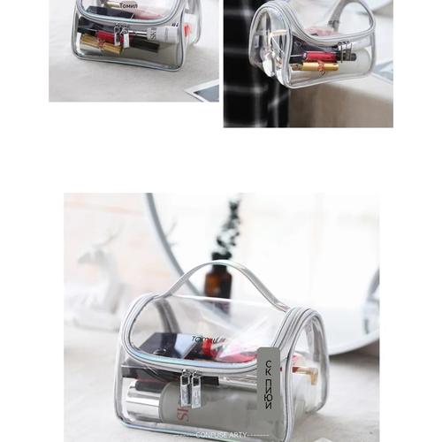 Transparent Travel Makeup Bag Design Large Capacity Cosmetic Organizer Toiletry Pouch for Women with Portable Skincare Storage