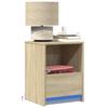 Nightstand with LED Lights Sonoma Oak Wood Based Material