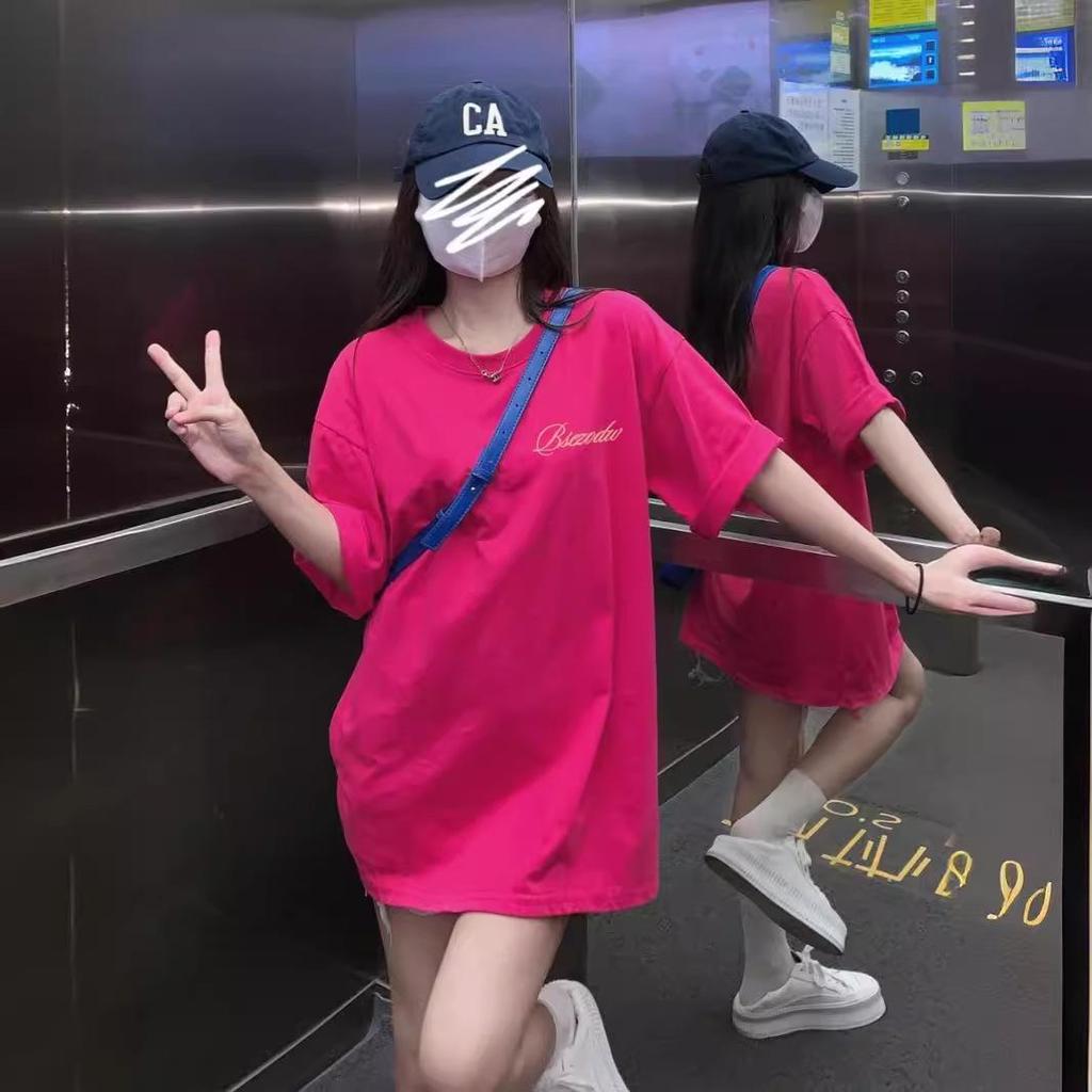 Women's Plus Size Retro Dragon Fruit Color T-Shirt - Short Sleeve, Straight Shoulder, Dopamine-Inspired Summer Outfit