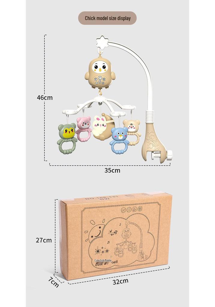Newborn Crib Mobile: Rotating Music Rattle Toy for Babies 0-3 Months, Suitable for Crib or Stroller
