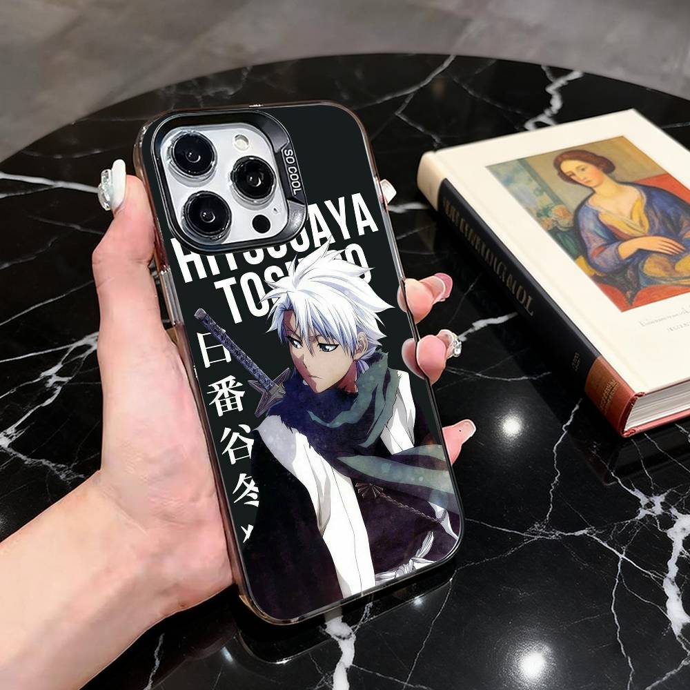 B-BLE-ACH T-Toushirou H-Hitsugaya Phone Case For iPhone 17,16,15,14,13,12,11 Plus,Pro Max,XS,Colored Silver Plated Inside Cover