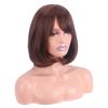 Natural Ladies Short Layered Straight Bob Synthetic Wigs for Women Brown Blonde Wig With Bangs Cosplay Party Daily Heat Resistant Fiber Hair