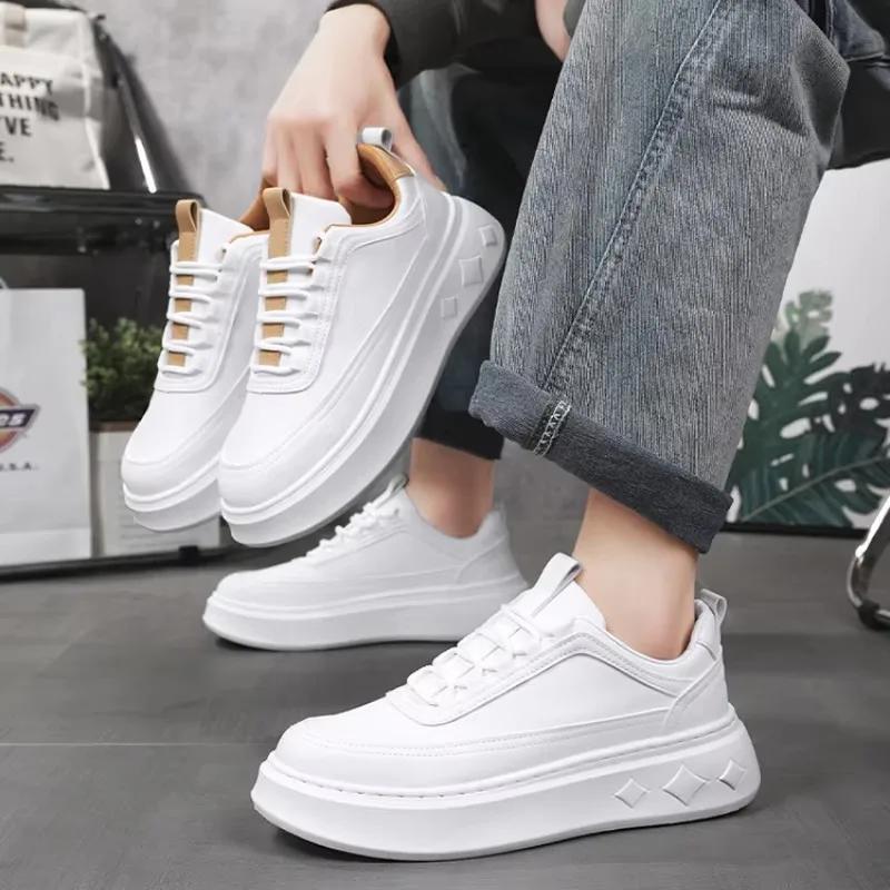 High Quality Fashion Sports Platform shoes for men Summer New soft sole Men's Sneakers Breathable White Shoes tenis masculino
