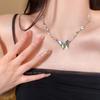 Gradual Change Butterfly Pendant Necklace Women'S Collarbone Chain Neck Chain Choker Light Luxury Niche High-End Earrings