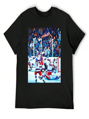 Miracle On Ice T-Shirt Custom Ästhetische Kleidung Luxus T-Shirt Tier Print für Jungen Unisex Baumwoll T-Shirt