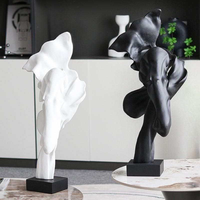 Resin Sculptures Geometric Abstract Art Figurines Modern Creative Groot Ornaments Living Room Funny Decoration Accessories