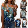 3D Printed Short Sleeve T-Shirt for Women Casual Summer Wear with Butterfly Floral Patterns Comfortable Polyester Top