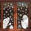 And Snowflake Christmas Santa Static Decal With Snowman For Window Decoration